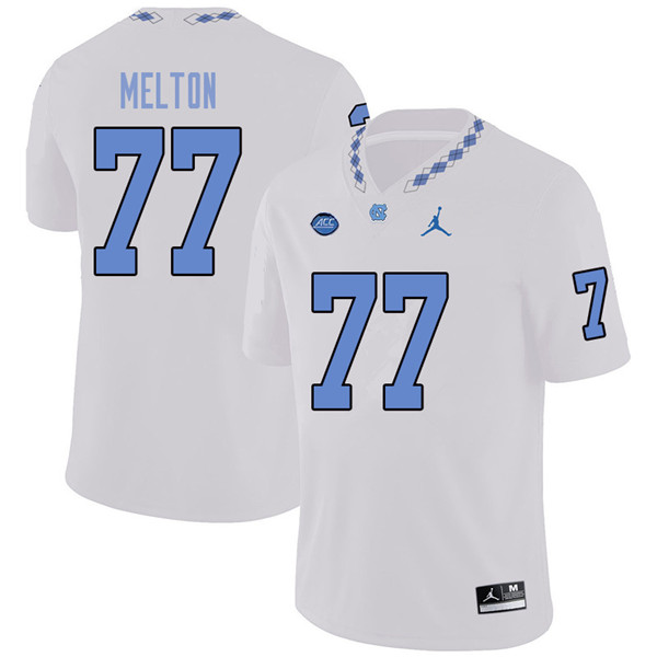 Jordan Brand Men #77 Jonah Melton North Carolina Tar Heels College Football Jerseys Sale-White